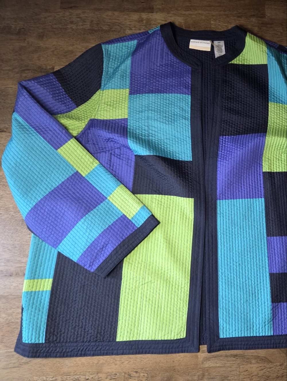 Colorblock Quilted Lightweight Openfront Throwover - Alfred Dunner